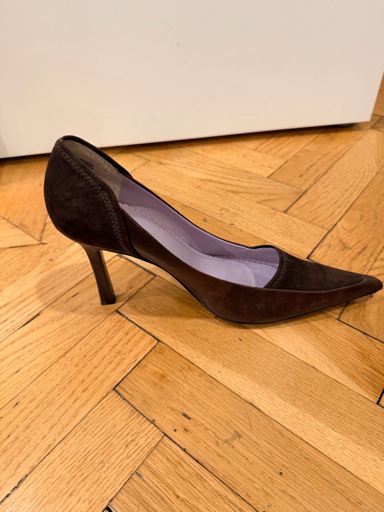 Nine West Studio Two-Tone Leather & Suede Pumps Size 11 Brown, 4” Heel